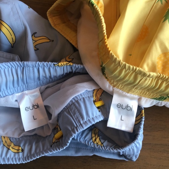 Two, 2 Eubi Mens L Swim Trunks - Picture 3 of 6